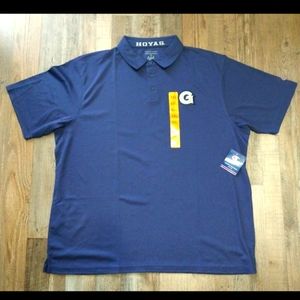 XXL 2XL Georgetown Hoyas Champion Polo Shirt Coaches Tee Navy Blue Basketball